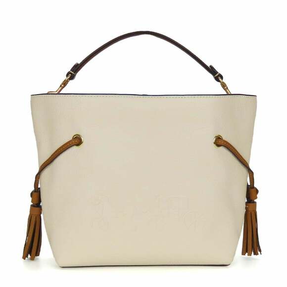Coach Shoulder Bag CA164 Leather White Brown Women's COACH